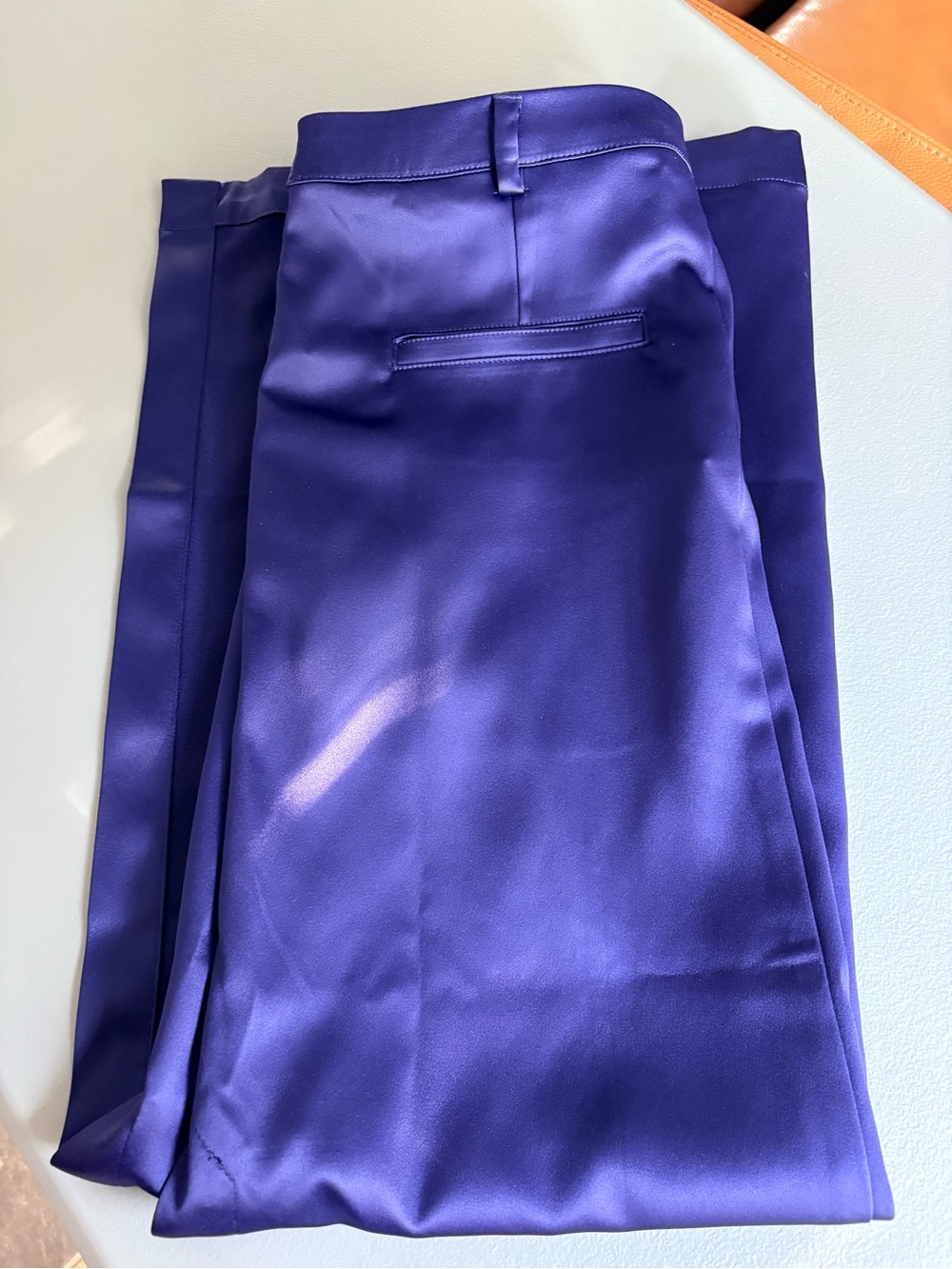 By Anthropologie Purple Satin Maxi Skirt Double Side Slits Size 6